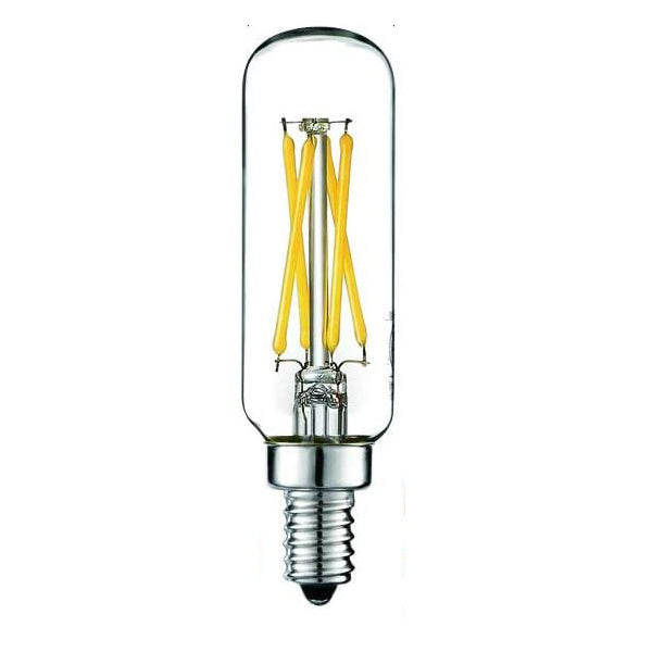 LED T25 Candle Light Bulb, 4Watt = 40Watt, Clear Filament, Warm White 2700K, T25, Base E12, 400LM, CRI90, Dimmable  (4-Pack)