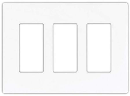 Screwless Wall Plate, 3-Gang, White