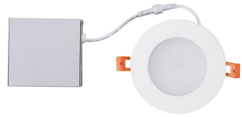 STRAK 4-Inch Led White Slim Panel Recessed Downlight with Junction, IC rated(damp rated)Cool White 5000k, Dimmable - CETL, Can Ices,1PK