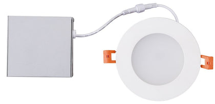 STRAK 4-Inch Led White Slim Panel Recessed Downlight with Junction, Warm White 3000k, Dimmable-Cetl, Can Ices