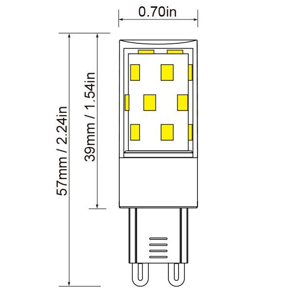 STRAK G9 LED Light Bulb, 7Watt, 70W Equivalent 700 Lumens (6000K) Cool White , CRI80, Dimmable, CETL (4-Pack) Idealfor chandeliers,wall sconces,vanities etc