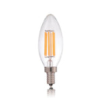STRAK Candelabra, E12 Base, 6w-60watt Equivalent Clear Filament 5000k, Cri90, ES Dimmable, Led Light Bulb (4-Pack)